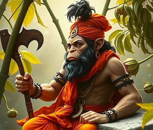 Hanuman - Fennel Ancient Secrets Hanuman character in Fennel Ancient Secrets showing monkey god with mace