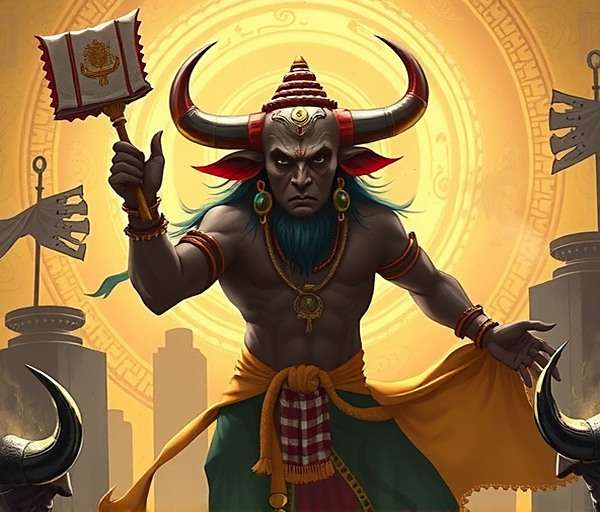 Mahishasura - Fennel Ancient Secrets Mahishasura character in Fennel Ancient Secrets showing buffalo demon