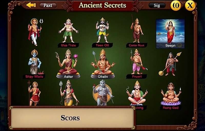 Fennel Ancient Secrets Character Collection Fennel Ancient Secrets character collection screen showing various Indian mythological figures