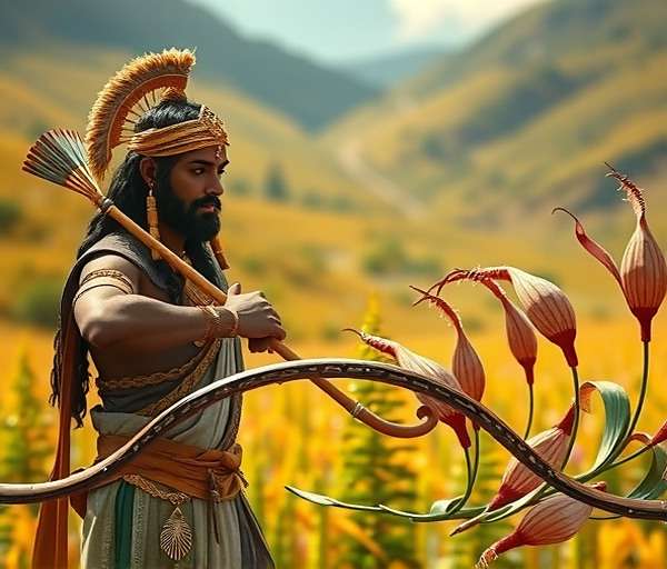 Arjuna - Fennel Ancient Secrets Arjuna character in Fennel Ancient Secrets with bow and arrow