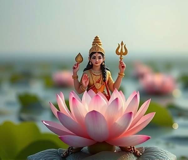 Goddess Parvati - Fennel Ancient Secrets Goddess Parvati character in Fennel Ancient Secrets with lotus flower