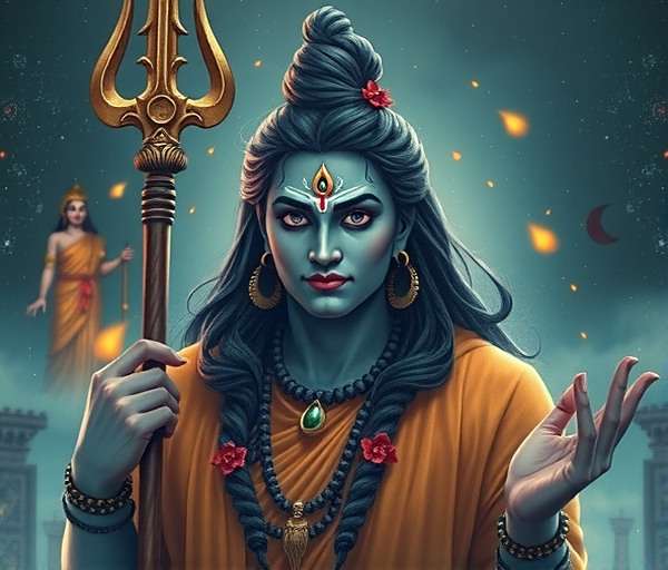 Lord Shiva - Fennel Ancient Secrets Lord Shiva character in Fennel Ancient Secrets with trident and third eye
